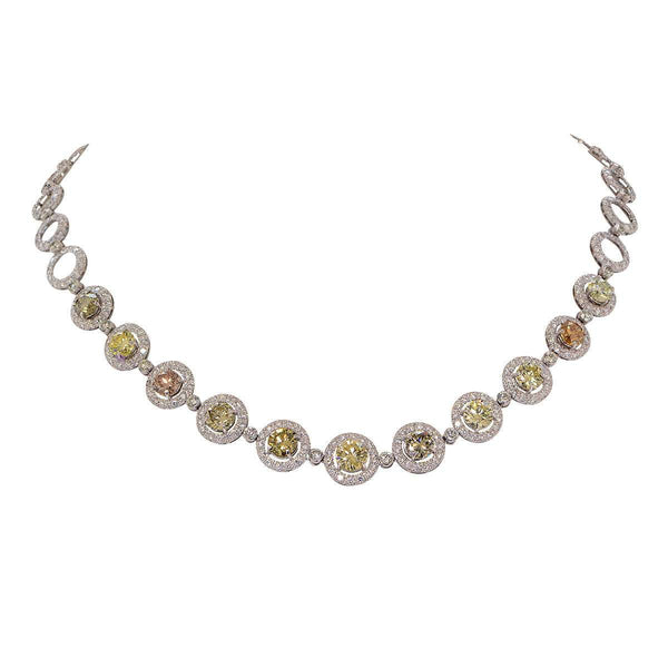 26.03ct GIA Graded Fancy Color Diamond Necklace in Platinum by