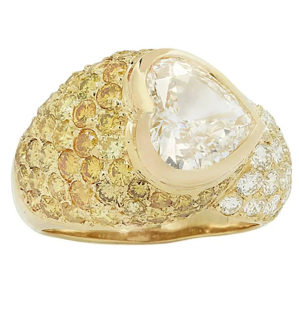 Andre Vassort 2.50 Carat Heart Shape Diamond Bombe Ring -V46624 - Vivid Diamonds