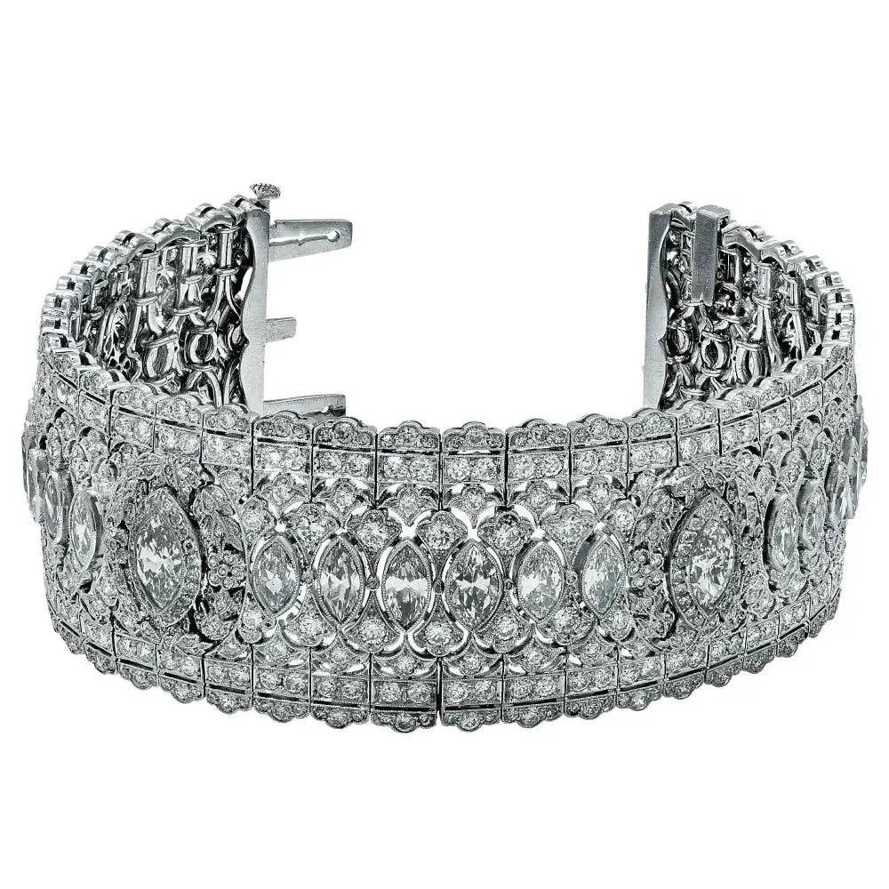 Art Deco 21 Carat Old European Diamond Bracelet -46233 - Vivid Diamonds