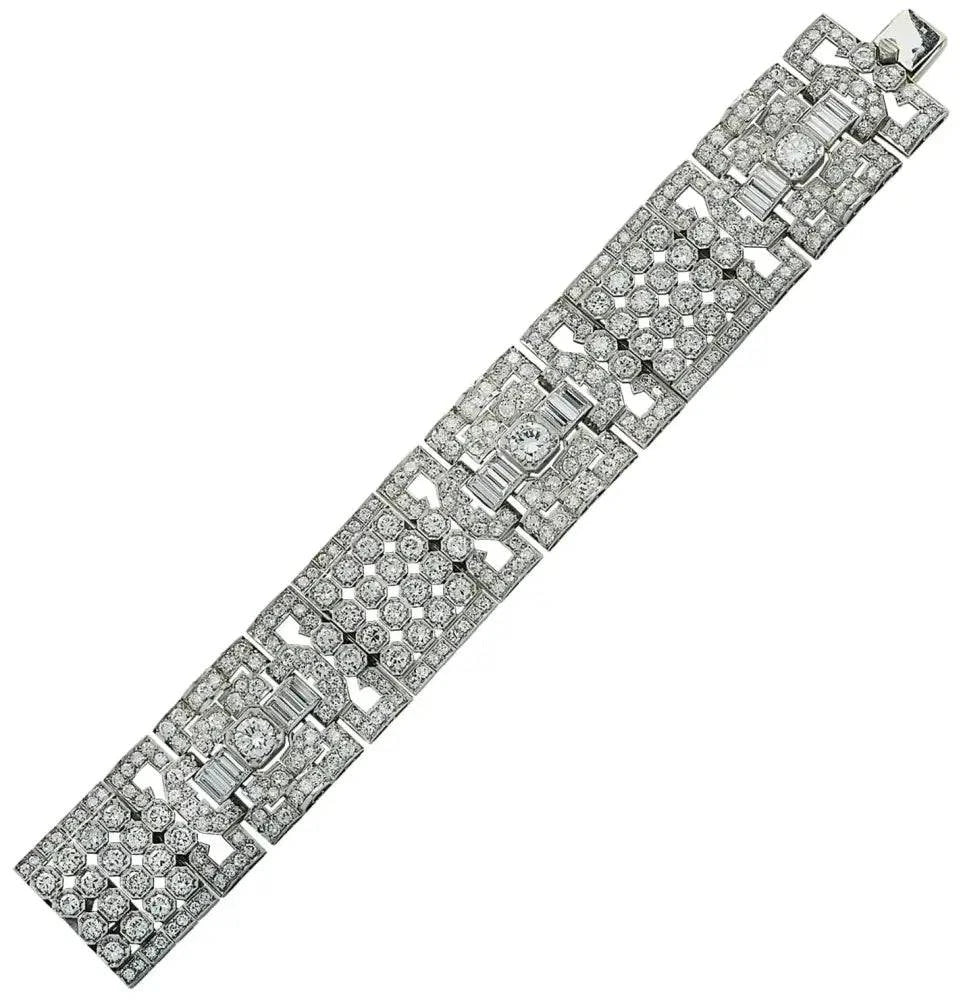 Art Deco 30 Carat Diamond Bangle Bracelet -V36064 - Vivid Diamonds