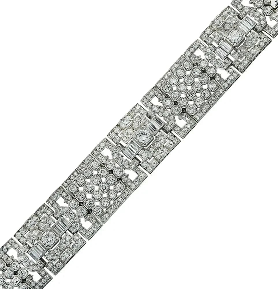 Art Deco 30 Carat Diamond Bangle Bracelet -V36064 - Vivid Diamonds