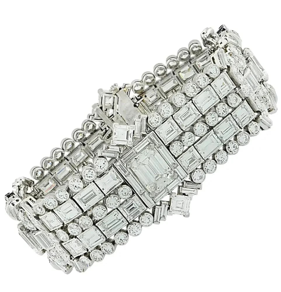 Art Deco 50 Carat Diamond Bracelet -V45278 - Vivid Diamonds