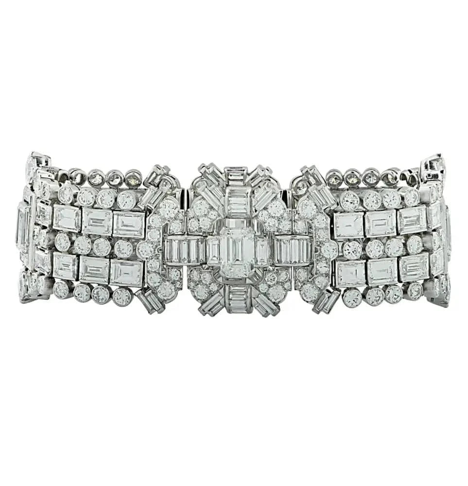 Art Deco 50 Carat Diamond Bracelet -V45278 - Vivid Diamonds