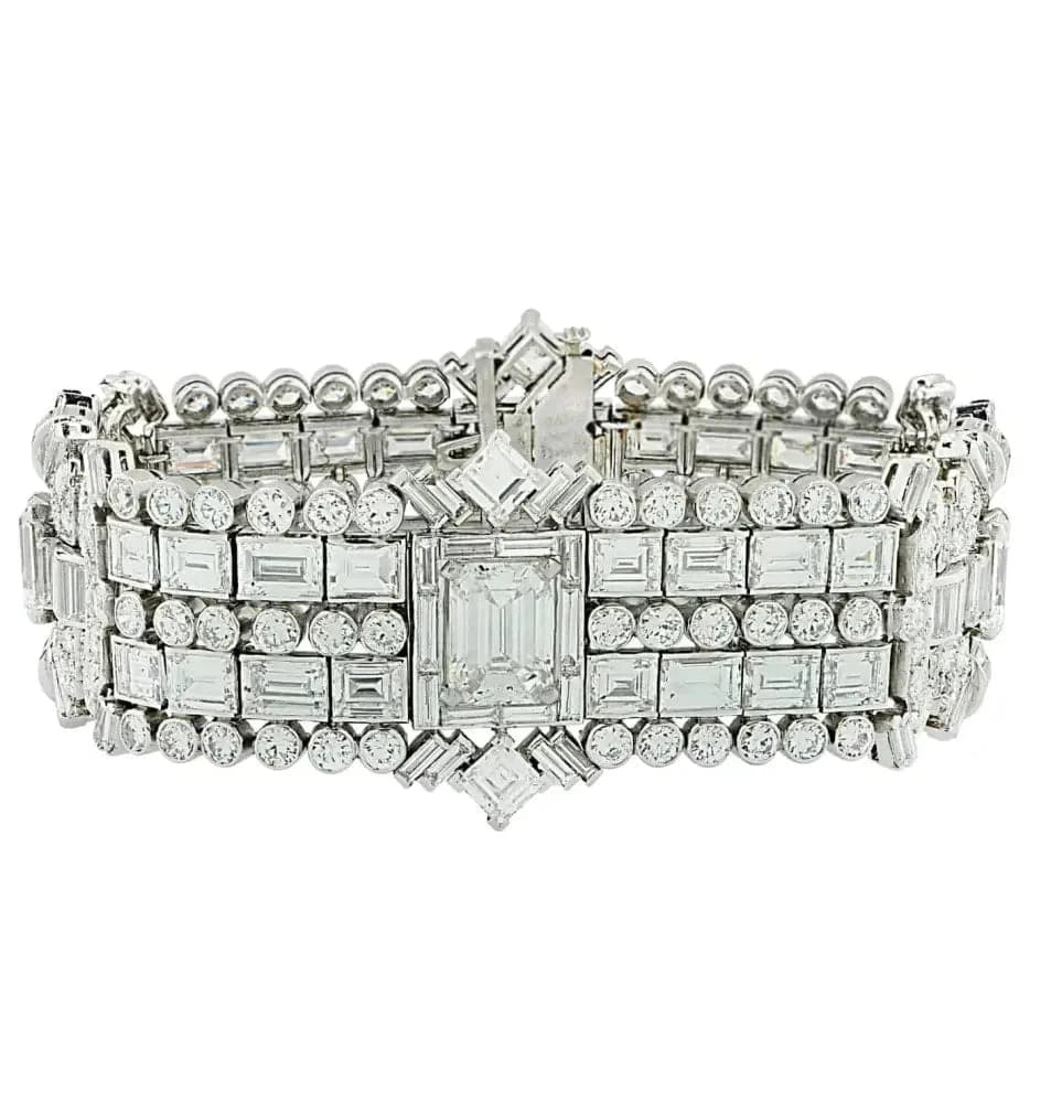 Art Deco 50 Carat Diamond Bracelet -V45278 - Vivid Diamonds