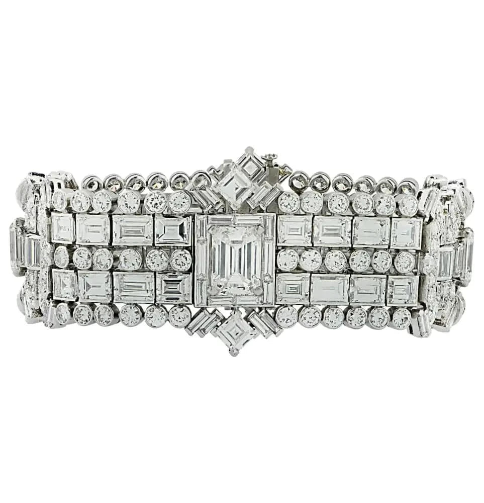 Art Deco 50 Carat Diamond Bracelet -V45278 - Vivid Diamonds