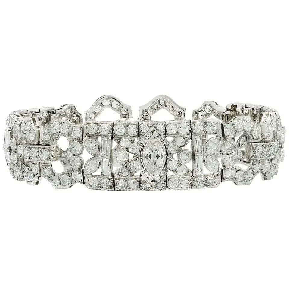 Art Deco 9.5 Carat Diamond Bracelet -V46698 - Vivid Diamonds