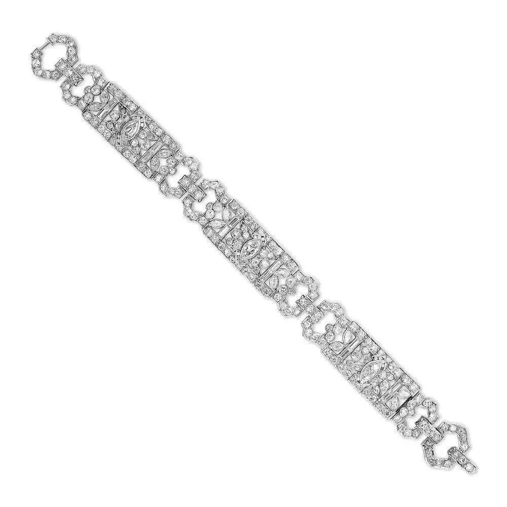 Art Deco 9.5 Carat Diamond Bracelet -V46698 - Vivid Diamonds