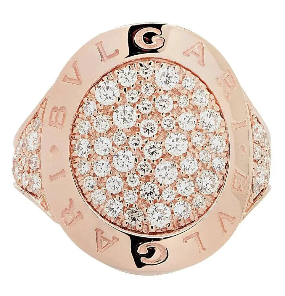 Bvlgari Bvlgari .95 Carat Diamond Rose Gold Ring -V47031 - Vivid Diamonds