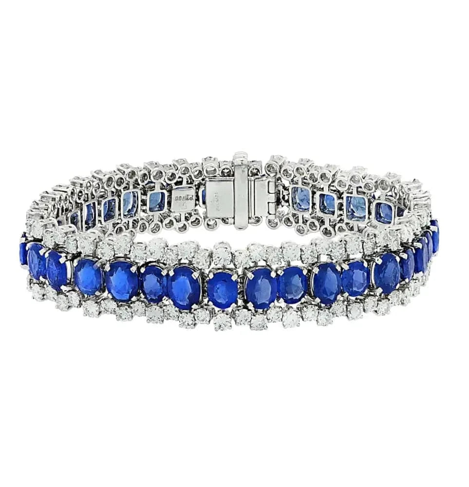 Bvlgari Burma No Heat Sapphire Necklace Earring Bracelet and Ring Suite -V47086 - Vivid Diamonds