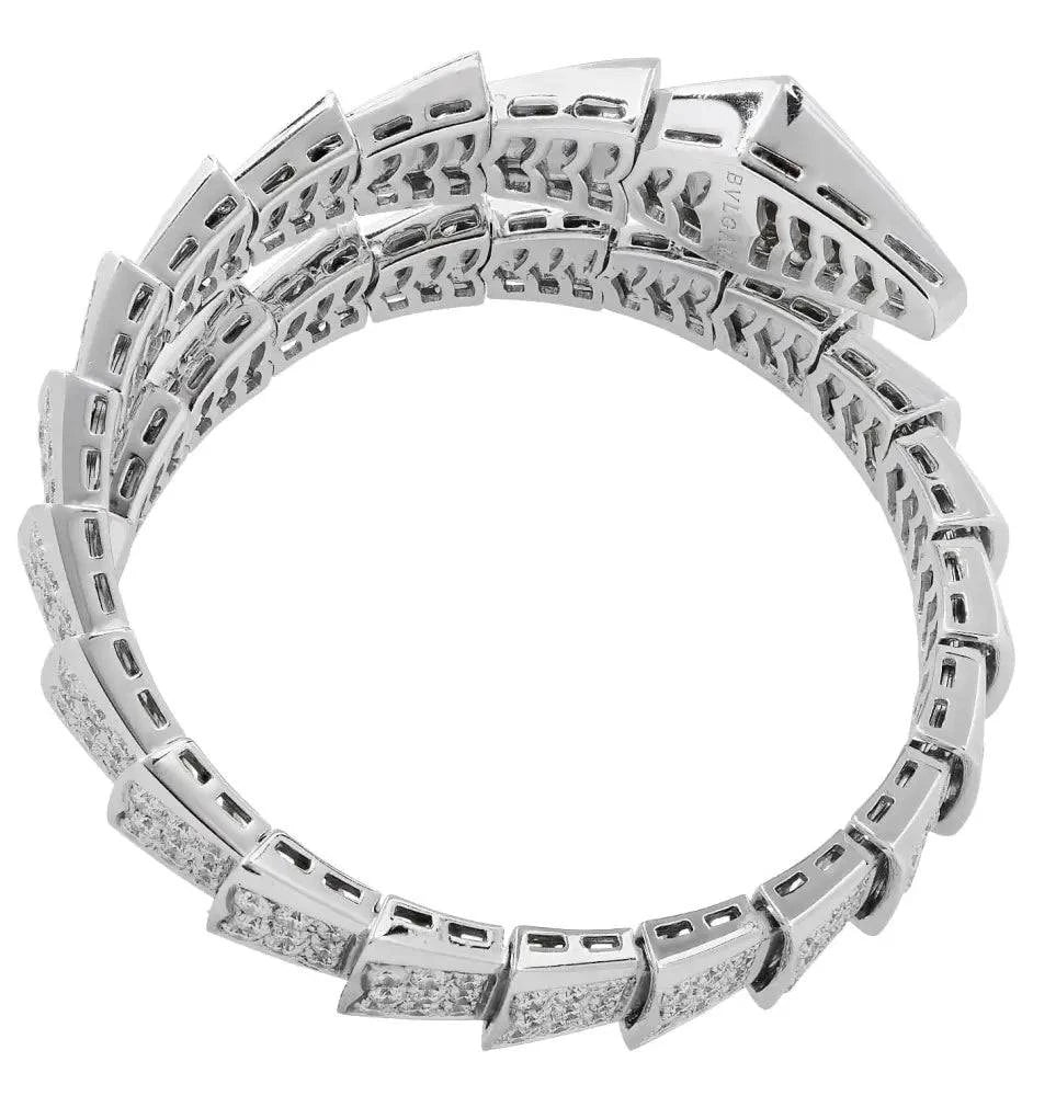 Bvlgari Serpenti Diamond Single Coil Viper Bangle  Bracelet-V43638 - Vivid Diamonds