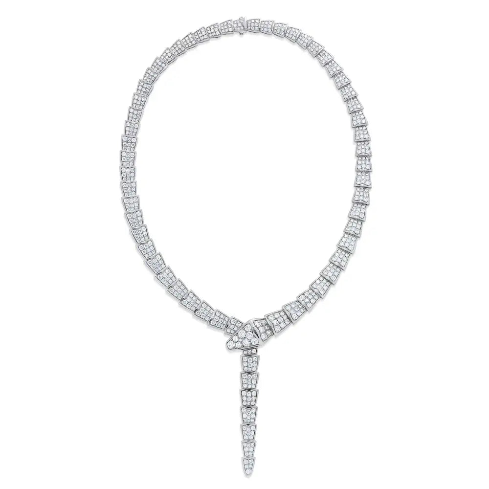 Bvlgari Serpenti Viper 14.74 Carat Diamond Necklace -V43645 - Vivid Diamonds