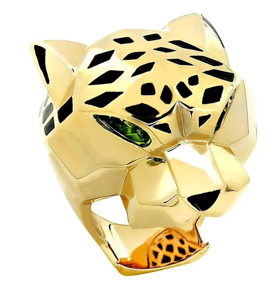 Cartier Panthere De Cartier Tsavorite & Lacquer Ring -V46652 - Vivid Diamonds