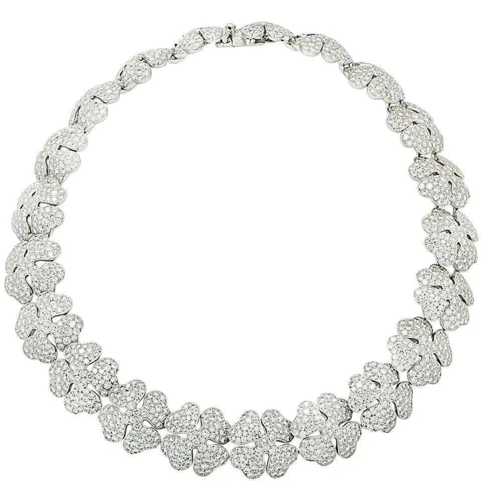 Cartier Pave Diamond Clover Necklace and Diamond Suite -V45691 - Vivid Diamonds