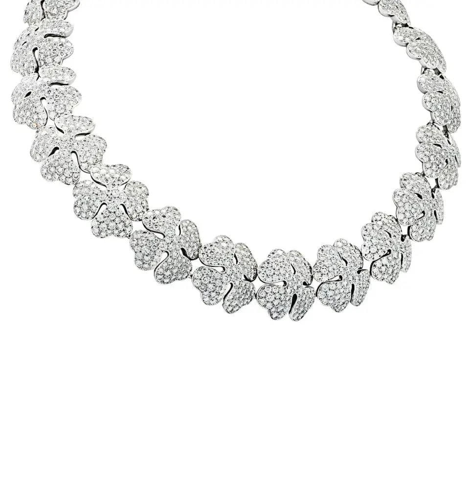 Cartier Pave Diamond Clover Necklace and Diamond Suite -V45691 - Vivid Diamonds