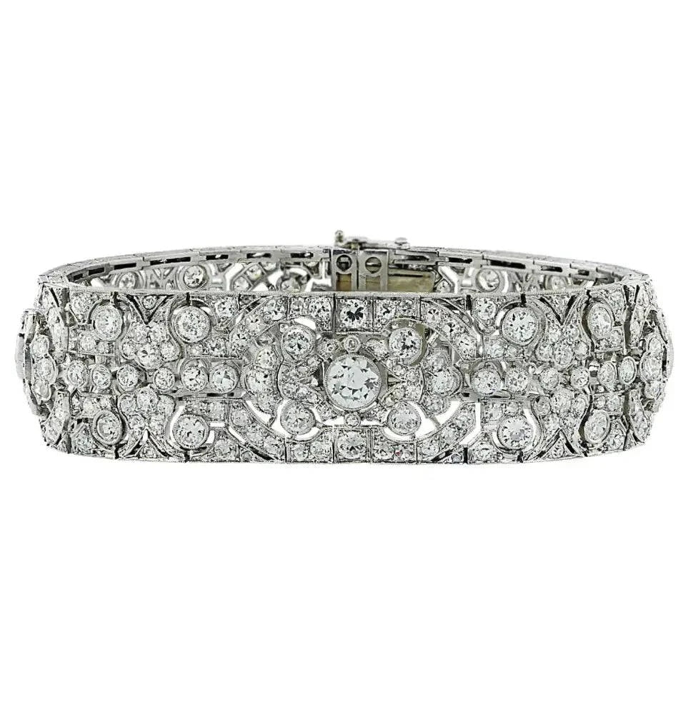 Circa 1920’s Art Deco 21.83 Carat Diamond Bracelet -V41581 - Vivid Diamonds