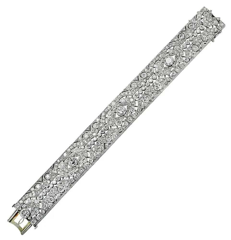 Circa 1920’s Art Deco 21.83 Carat Diamond Bracelet -V41581 - Vivid Diamonds