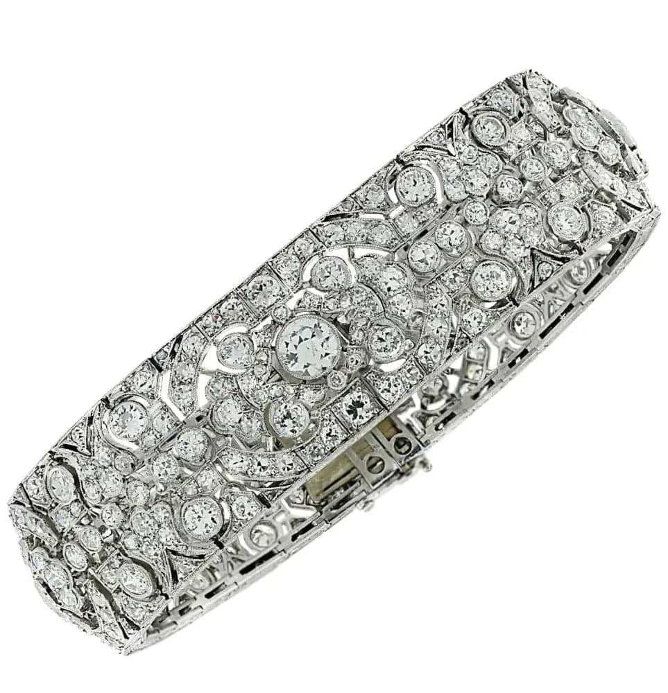 Circa 1920’s Art Deco 21.83 Carat Diamond Bracelet -V41581 - Vivid Diamonds