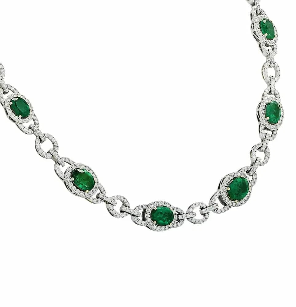 Diamond and Emerald Necklace -V5634