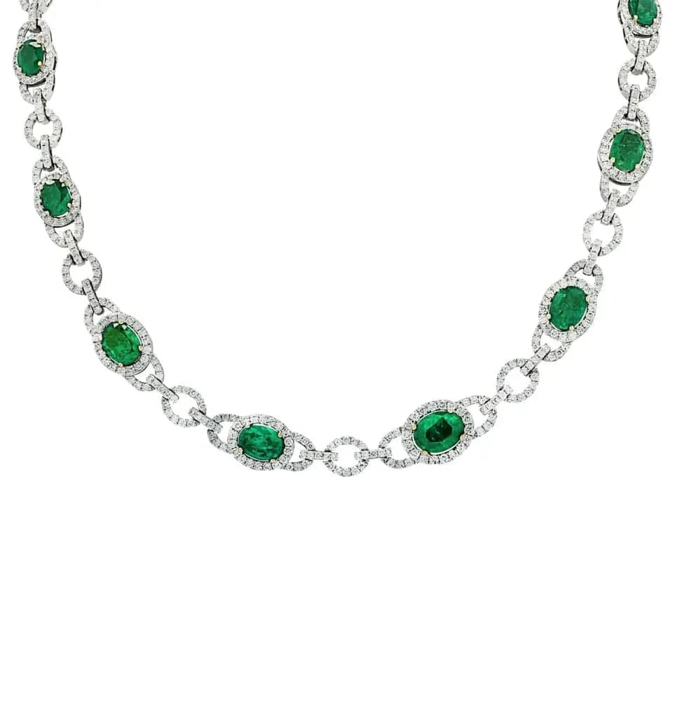 Diamond and Emerald Necklace -V5634