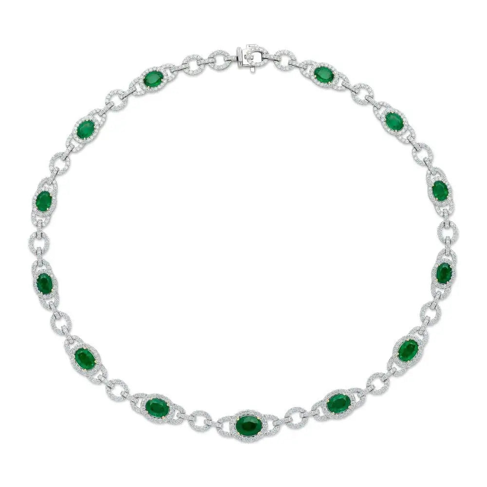 Diamond and Emerald Necklace -V5634