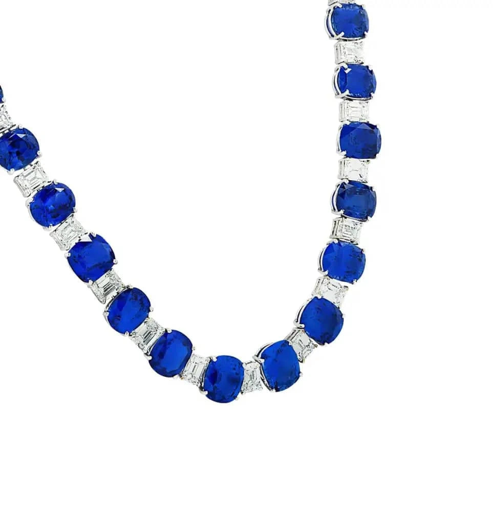 Diamond and Sapphire Necklace -V43655