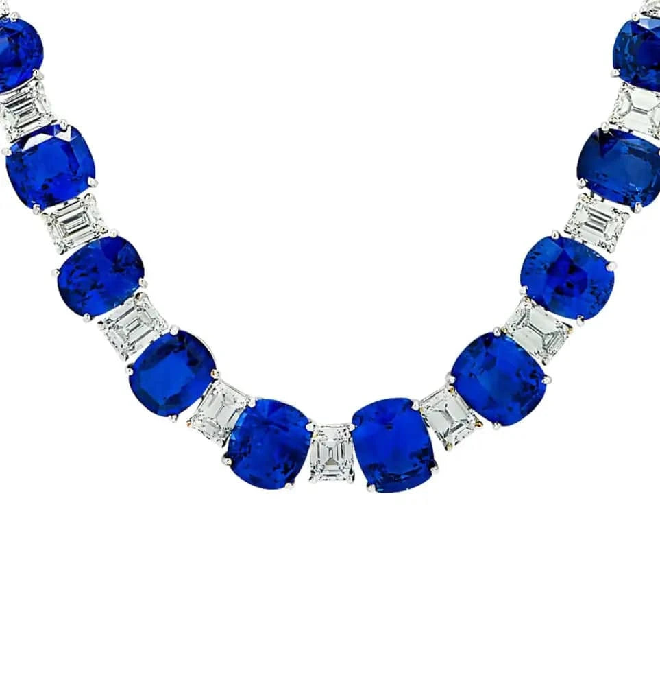 Diamond and Sapphire Necklace -V43655