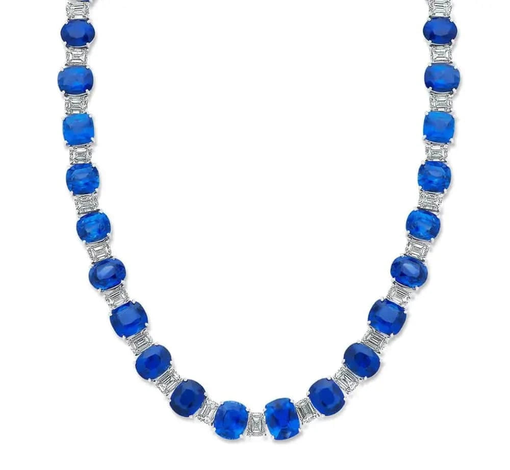 Diamond and Sapphire Necklace -V43655