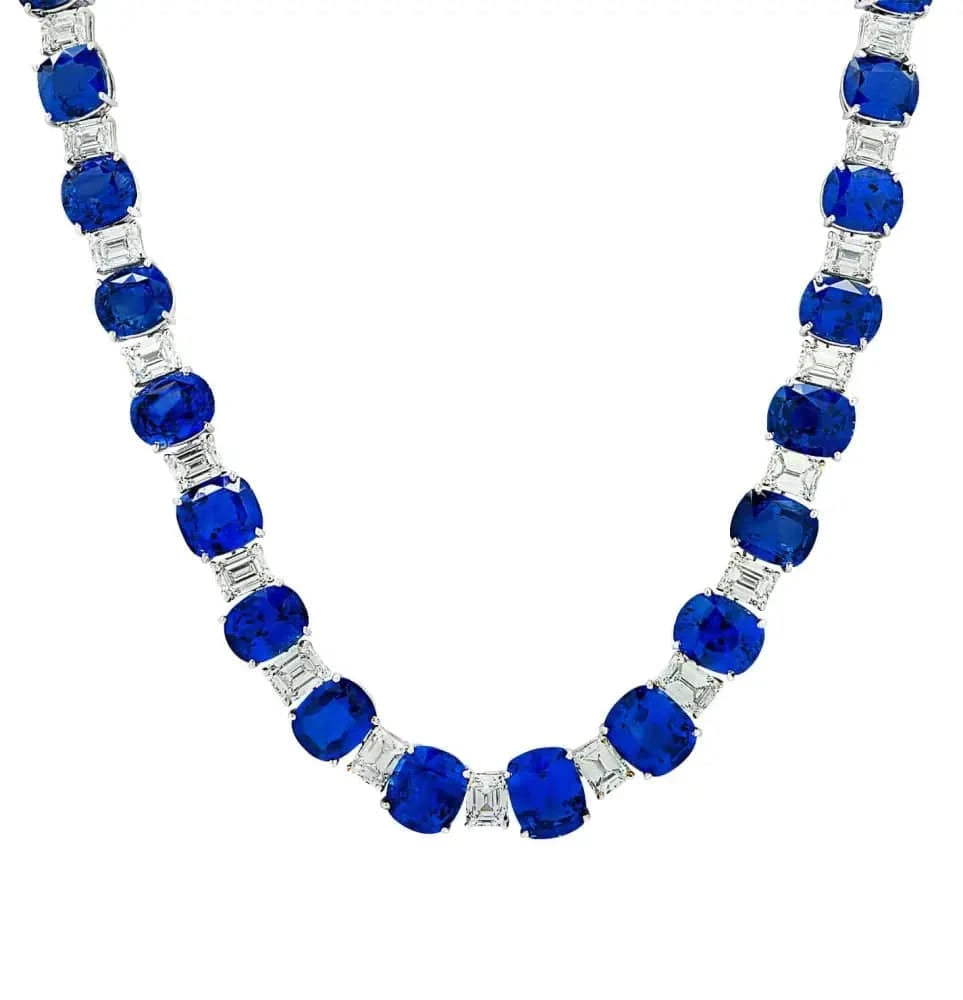 Diamond and Sapphire Necklace -V43655