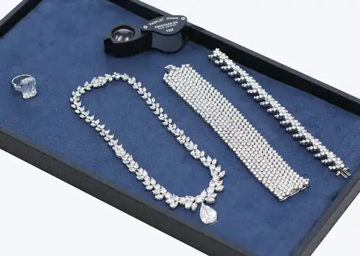 Sparkling diamond jewelry set.