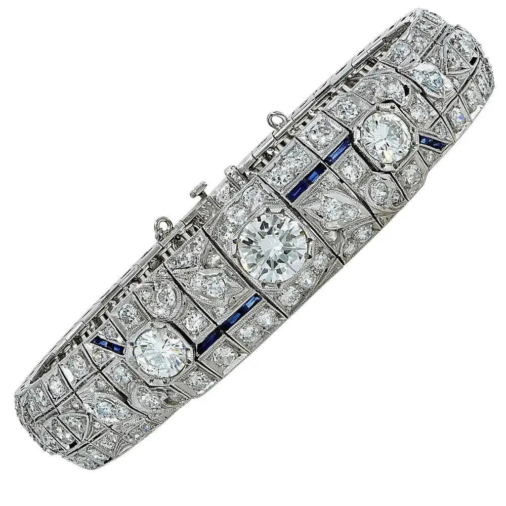 Elegant 18ct Diamond and Sapphire Bracelet - V11687 - Vivid Diamonds