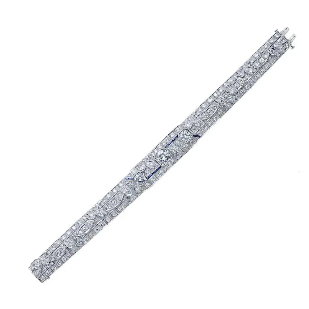 Elegant 18ct Diamond and Sapphire Bracelet - V11687 - Vivid Diamonds