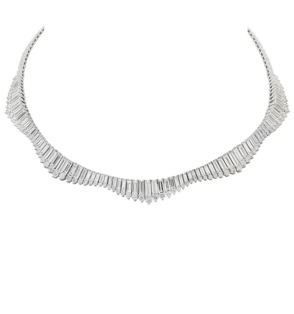 Elegant Baguette Diamond Necklace - V48575 - Vivid Diamonds