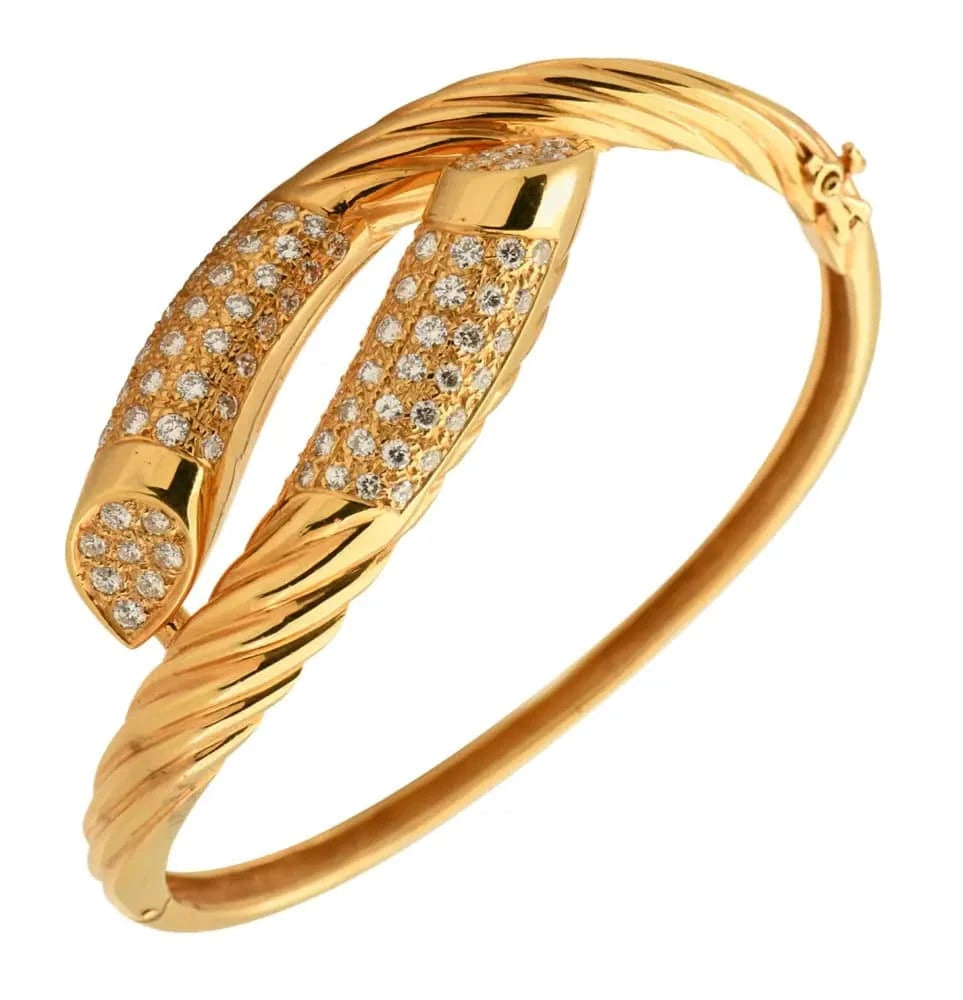 Fred Paris Yellow Gold Diamond Bangle – V47848 - Vivid Diamonds