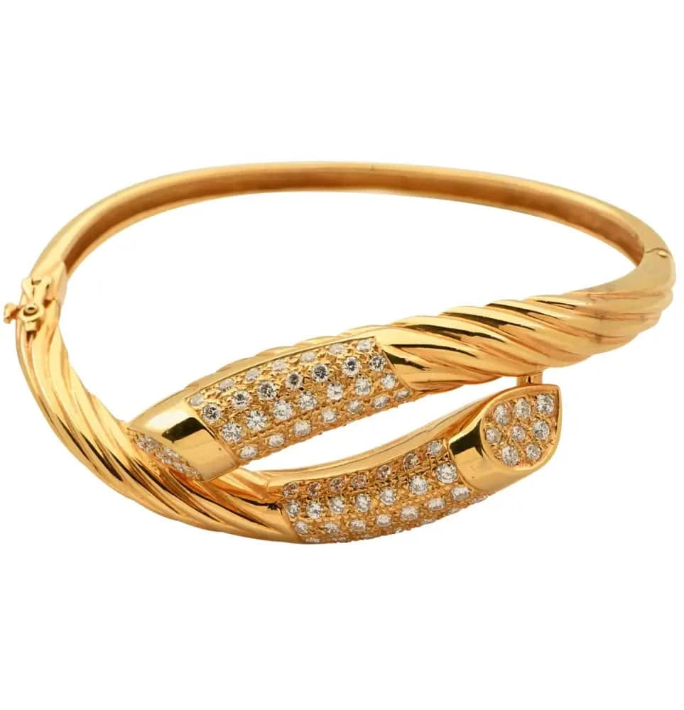 Fred Paris Yellow Gold Diamond Bangle – V47848 - Vivid Diamonds