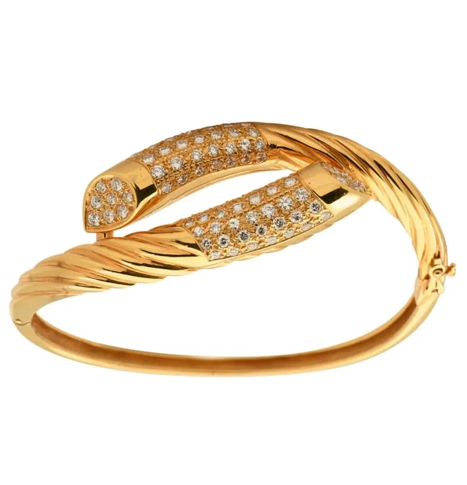 Fred Paris Yellow Gold Diamond Bangle – V47848 - Vivid Diamonds