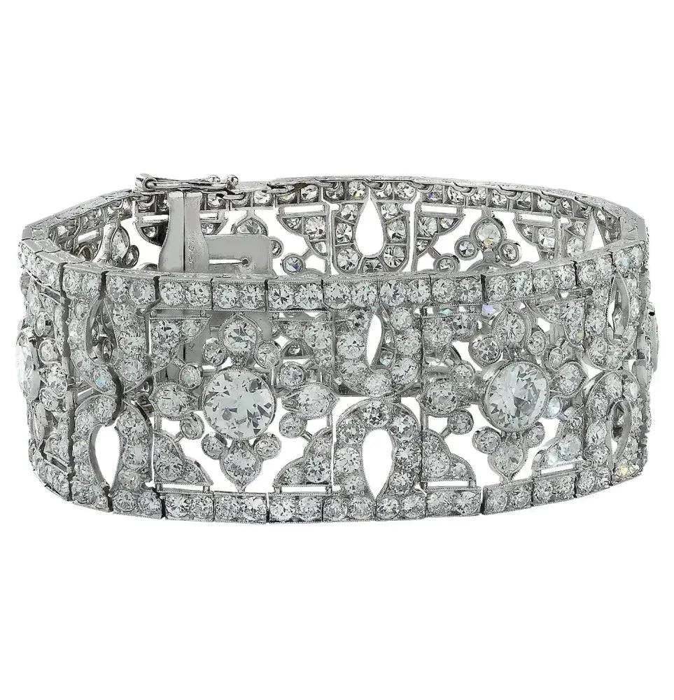 French Belle Époque Cartier 40 Carat Old European Cut Diamond Bracelet -V41447 - Vivid Diamonds