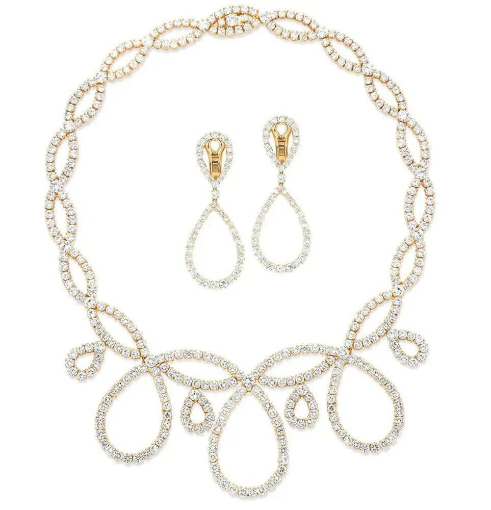 Graff 30.6 Carat Diamond Necklace and Earring Suite-V43661