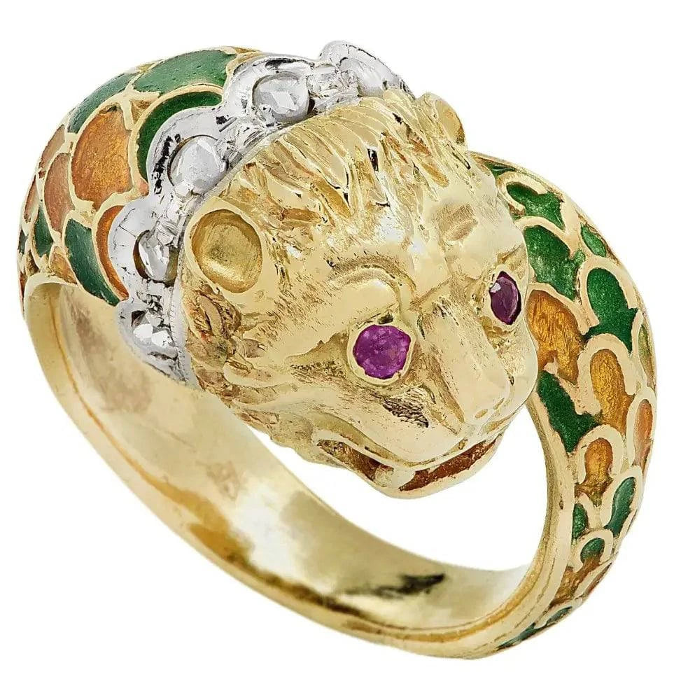 Greek Zolotas Chimera Ruby & Diamond Ring -V46621 - Vivid Diamonds