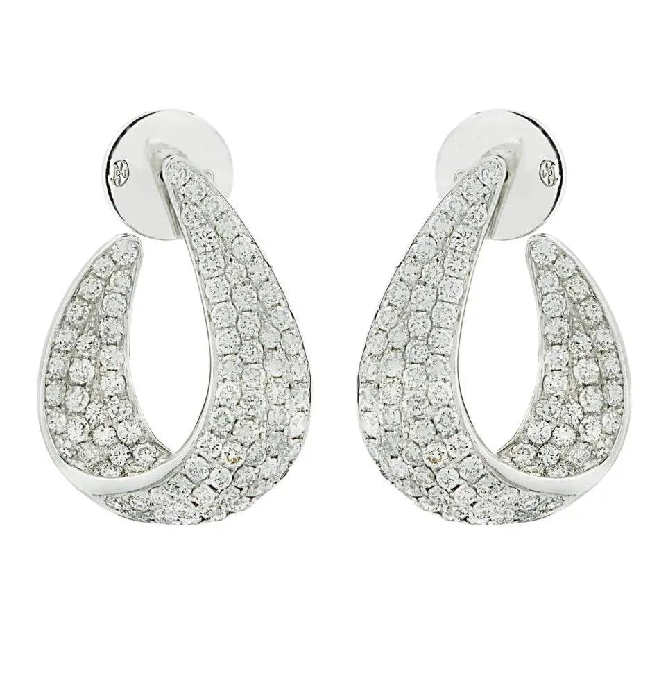 Gubelin 2.63 Carat Pave Diamond In and Out Hoop Earrings -V45608 - Vivid Diamonds