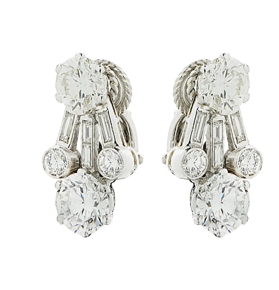 Harry Winston 4.65 Carat Diamond Clip-on Earrings -V45685