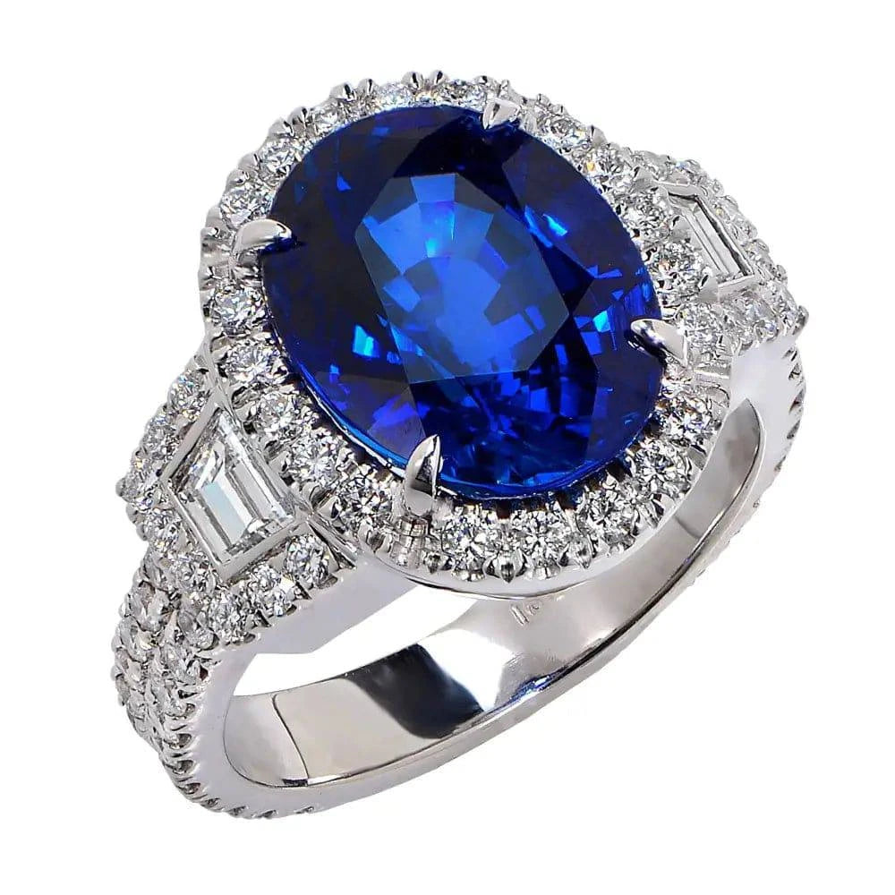 Mesmerizing 6.22ct Madagascar Sapphire and Diamond Ring - V15487 - Vivid Diamonds