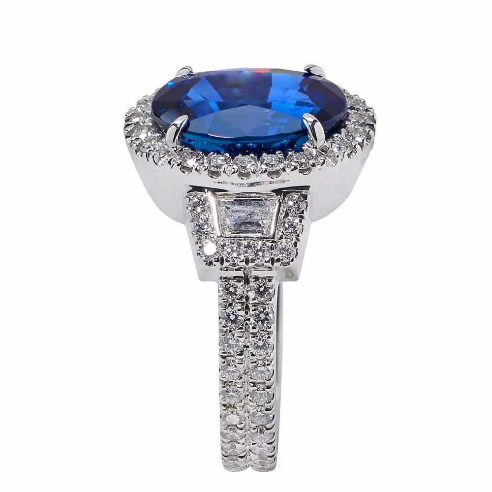 Mesmerizing 6.22ct Madagascar Sapphire and Diamond Ring - V15487 - Vivid Diamonds