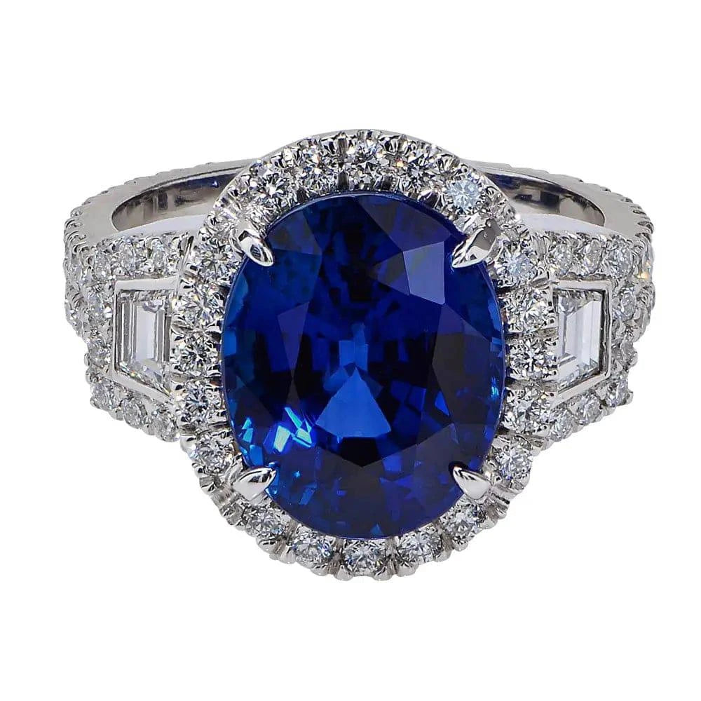 Mesmerizing 6.22ct Madagascar Sapphire and Diamond Ring - V15487