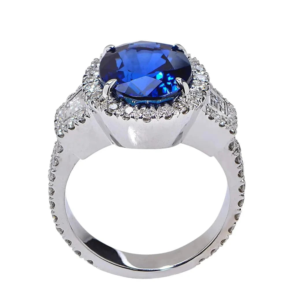 Mesmerizing 6.22ct Madagascar Sapphire and Diamond Ring - V15487 - Vivid Diamonds