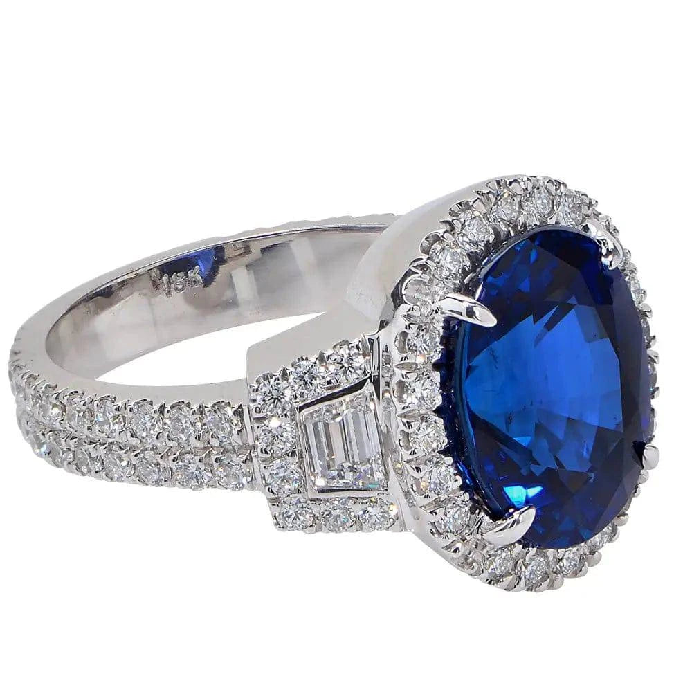 Mesmerizing 6.22ct Madagascar Sapphire and Diamond Ring - V15487