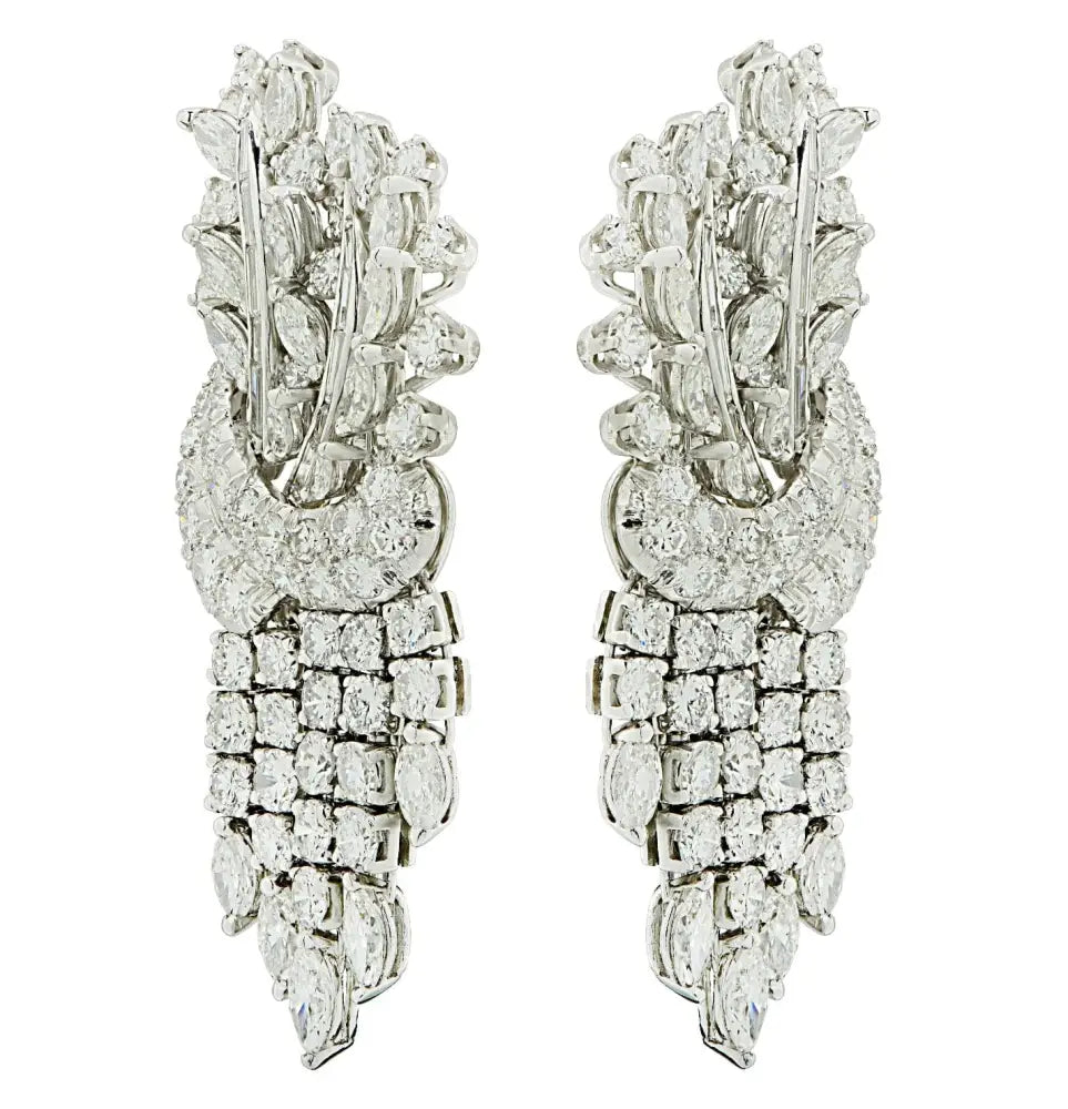 Mid-Century 15.15 Diamond Chandelier Earrings -V46232