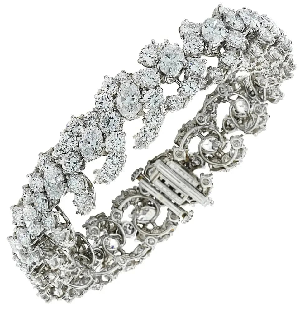 Oscar Heyman 29.41 Diamond Bangle Bracelet Circa 1963 -V37155 - Vivid Diamonds