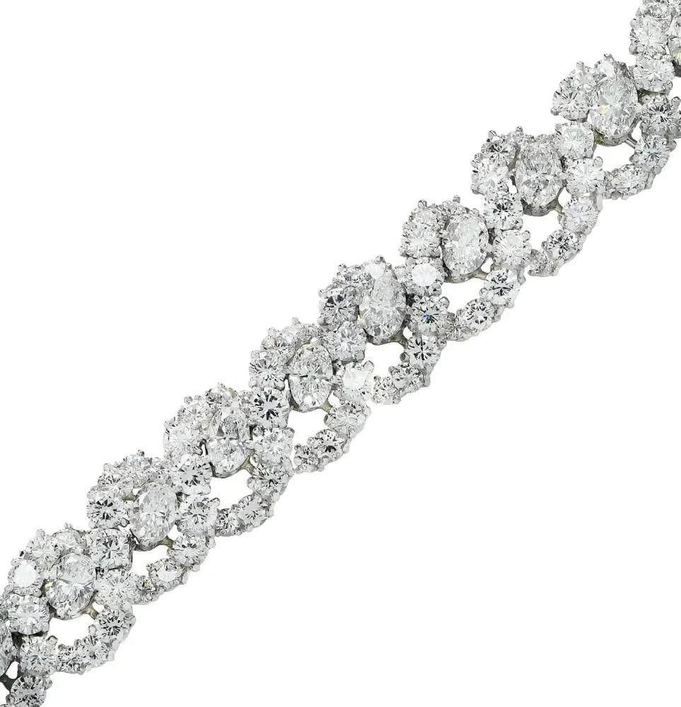 Oscar Heyman 29.41 Diamond Bangle Bracelet Circa 1963 -V37155 - Vivid Diamonds