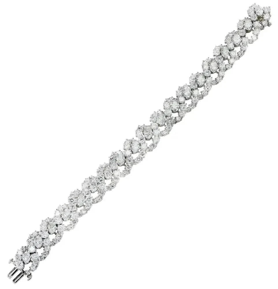 Oscar Heyman 29.41 Diamond Bangle Bracelet Circa 1963 -V37155 - Vivid Diamonds