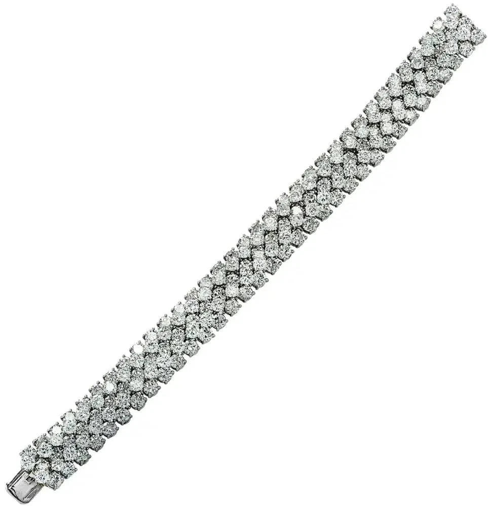 Oscar Heyman 30 Carat Diamond Bangle Bracelet Circa 1970 -V37292 - Vivid Diamonds